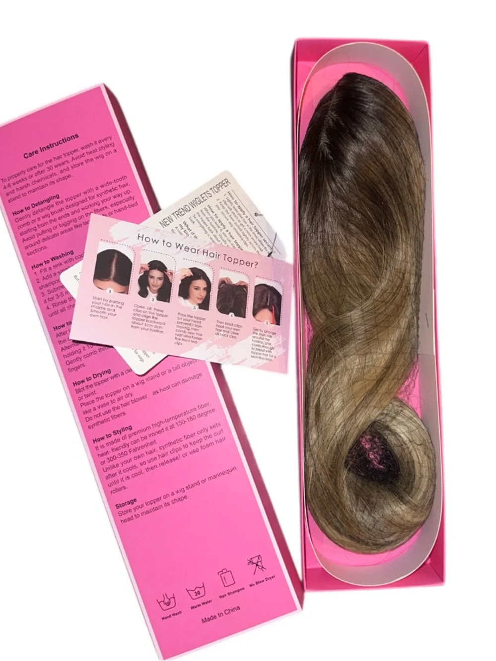 Hair Topper Balayage Light Brown to Ash Blonde with Highlights